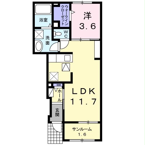 高崎市福島町のアパートの間取り