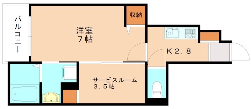 北九州市小倉北区足立のアパートの間取り