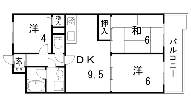 神戸市長田区明泉寺町のマンションの間取り