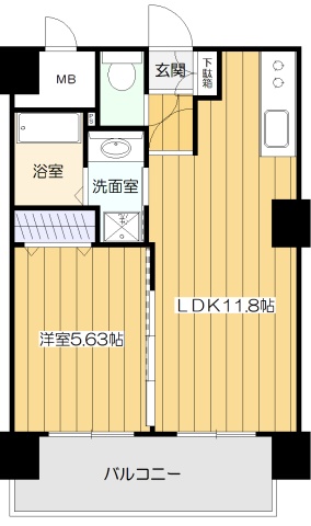 大阪市淀川区宮原のマンションの間取り