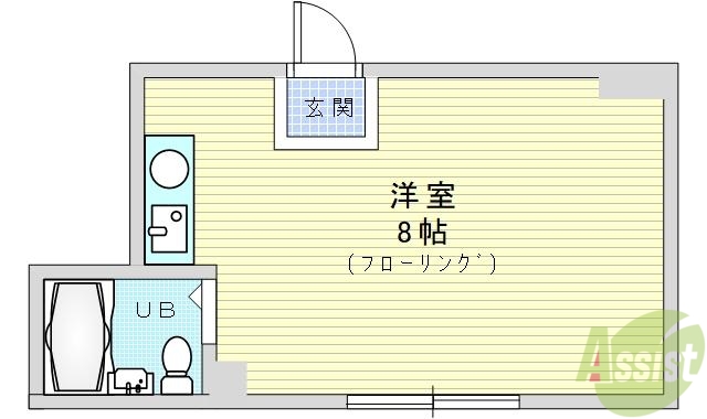 大阪市福島区大開のマンションの間取り