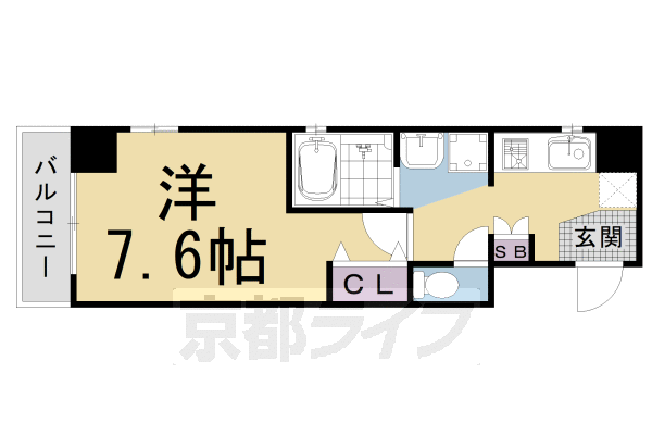 京都市中京区壬生神明町のマンションの間取り