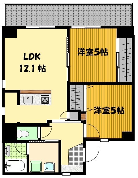 長崎市籠町のマンションの間取り