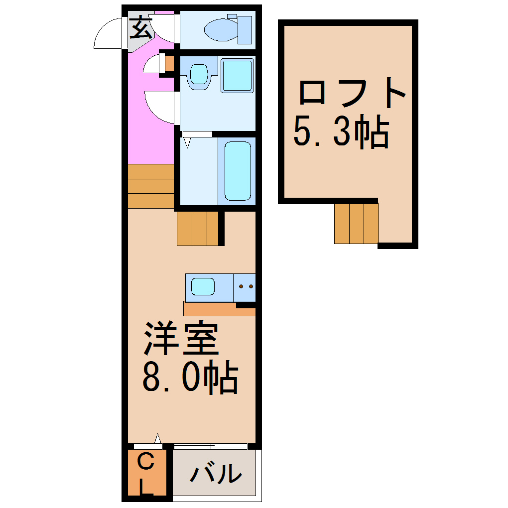 名古屋市昭和区安田通のアパートの間取り