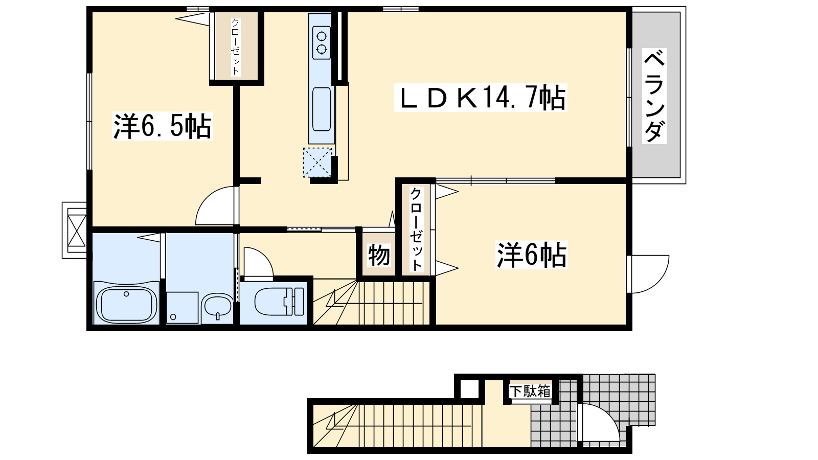 貝塚市橋本のアパートの間取り