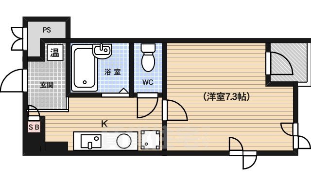 京都市中京区石橋町のマンションの間取り