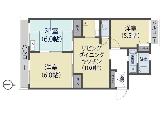 コーエープラザＢの間取り