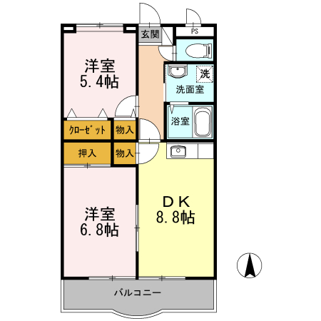 松江市矢田町のマンションの間取り