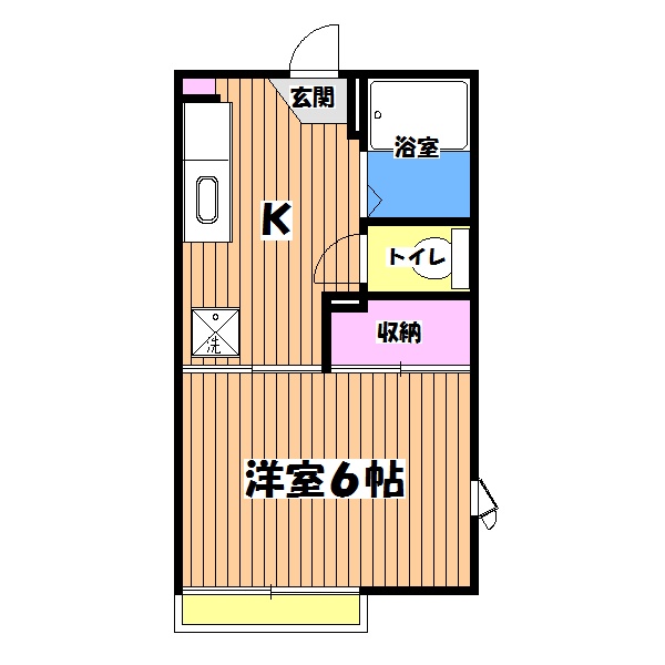 国立市谷保のアパートの間取り