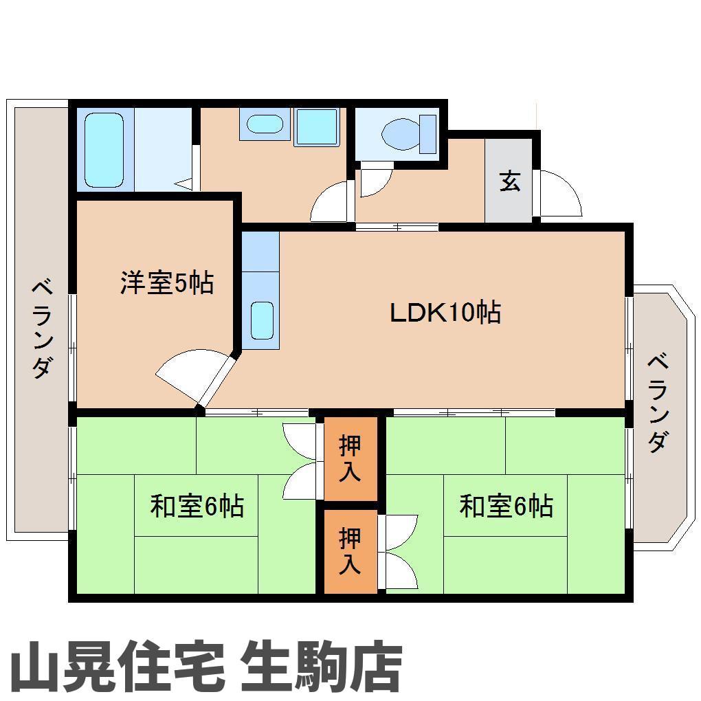 生駒市小平尾町のマンションの間取り