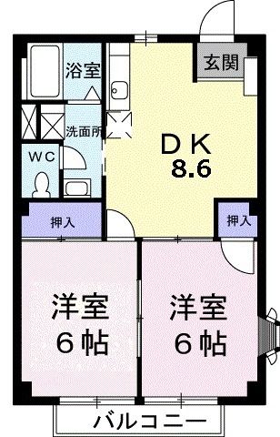 鹿児島市川上町のアパートの間取り