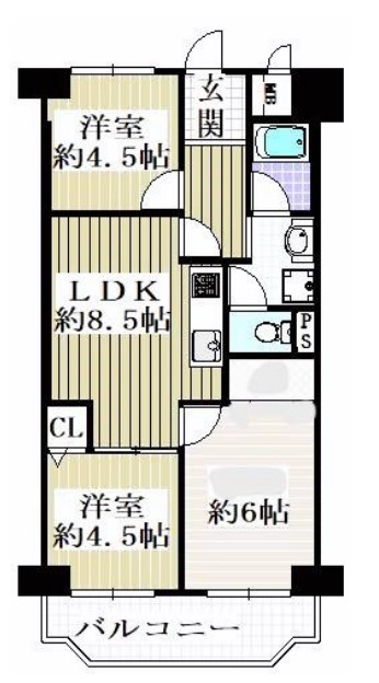 香里日光ハイツの間取り