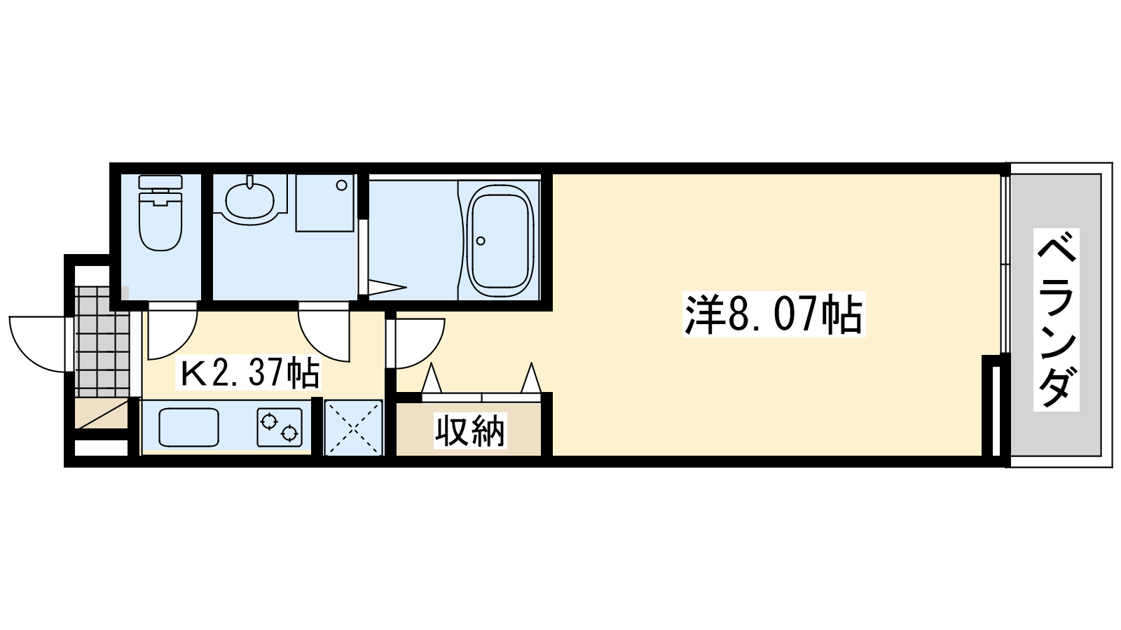 泉佐野市市場西のアパートの間取り