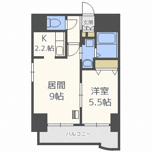 【札幌市中央区南四条西のマンションの間取り】