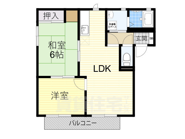 摂津市鳥飼西のアパートの間取り