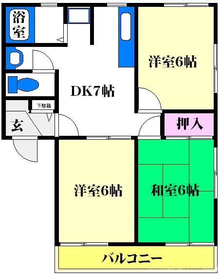 茨木市小柳町のマンションの間取り