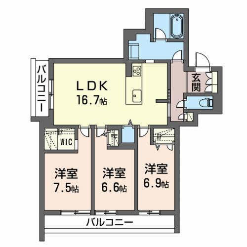 ［シャーメゾン］シティプラザ長者の間取り