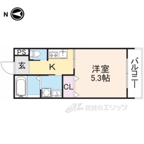 交野市私部のアパートの間取り