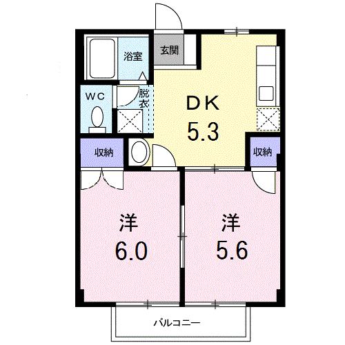 観音寺市植田町のアパートの間取り