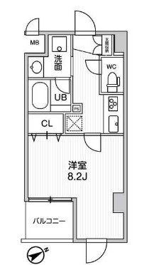 横浜市磯子区磯子のマンションの間取り