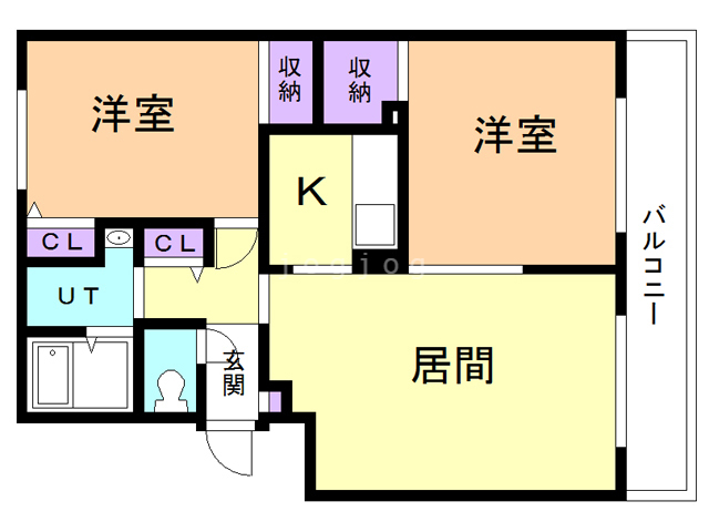 札幌市北区百合が原のマンションの間取り