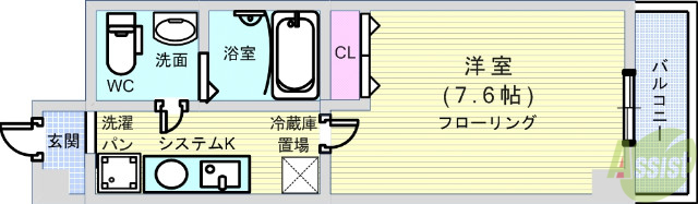 大阪市中央区和泉町のマンションの間取り