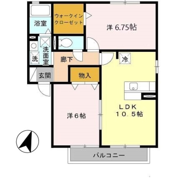 和歌山市善明寺のアパートの間取り