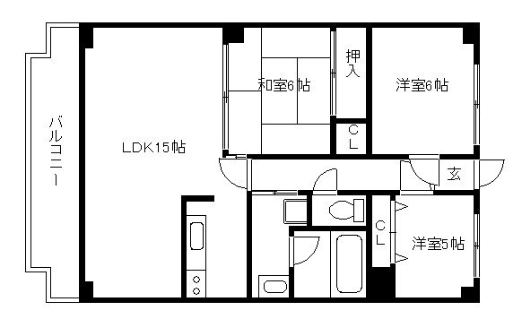 アメニティ双ヶ丘の間取り