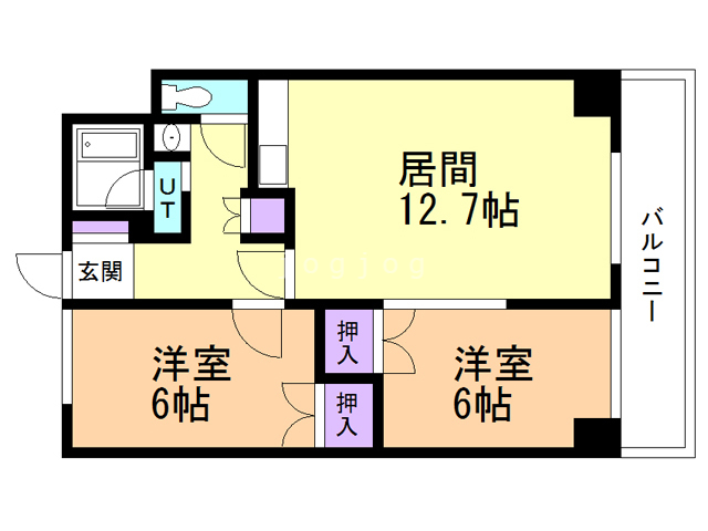 札幌市西区二十四軒三条のマンションの間取り