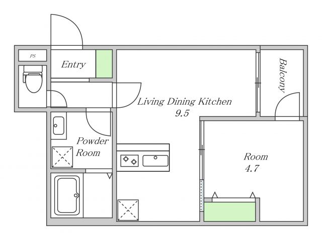 Mew　Style　Apartmentsの間取り