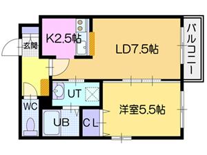 江別市文京台東町のマンションの間取り