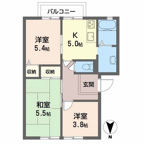 ブリーズ大安寺 Bの間取り写真