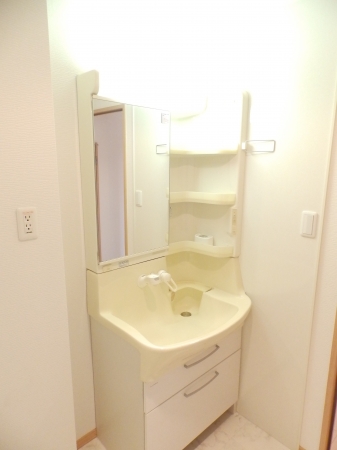 洗面設備　朝の支度にも助かる、独立の洗髪洗面化粧台