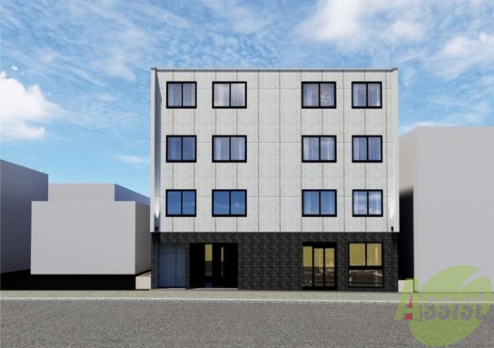 建物外観　外観予想パース　札幌市西区発寒「Ｂｅｌｌ　Ｃｏｕｒｔ発寒南」