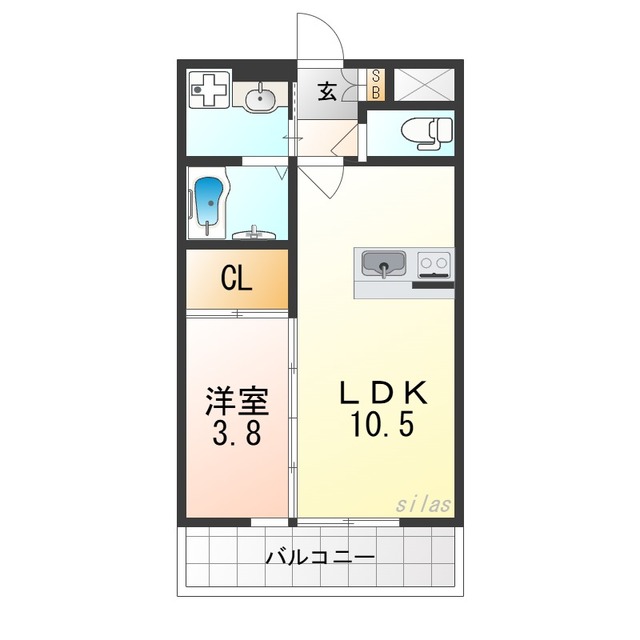 神戸電鉄有馬線 鈴蘭台駅 徒歩10分 2階建 築1年の間取り写真