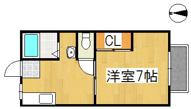 ＪＲ宇野線 茶屋町駅 徒歩35分 2階建 築42年の間取り写真