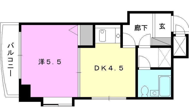 松山市宮西のマンションの間取り