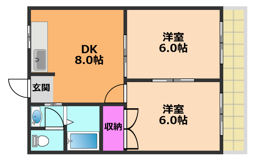 サンワロイヤルマンションの間取り