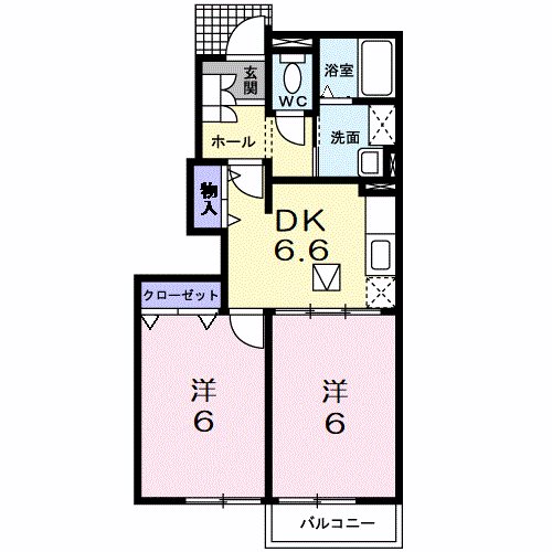 【愛知郡愛荘町野々目のアパートの間取り】