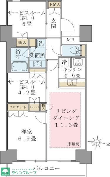 江東区東雲のマンションの間取り