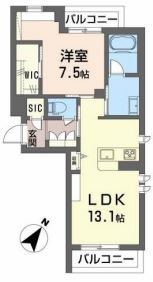 倉敷市西阿知町のマンションの間取り