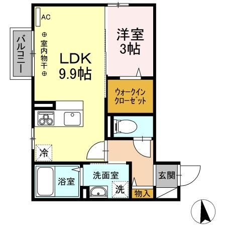 長岡市巻島のアパートの間取り