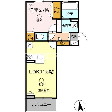 サニーフラット松江の間取り