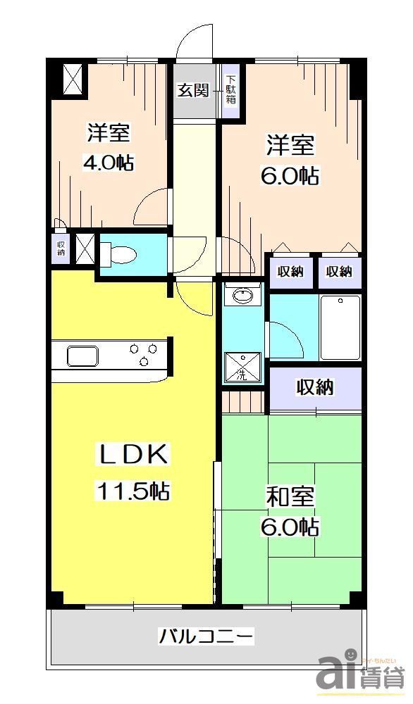 朝日パリオ狭山の間取り