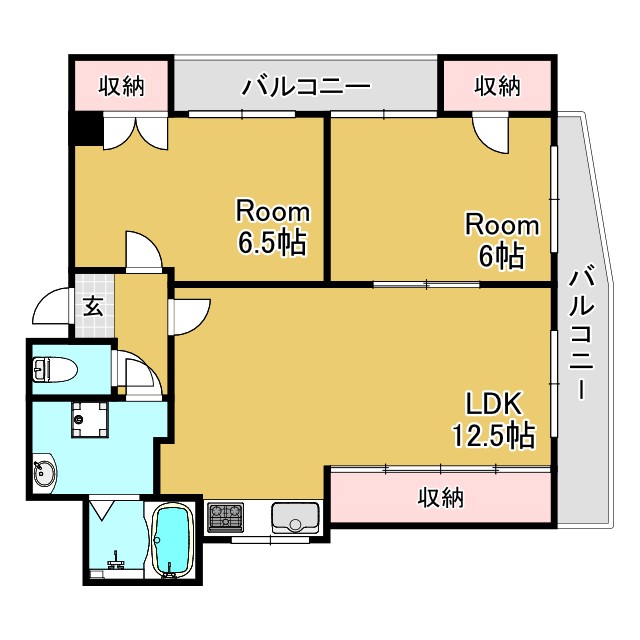 神戸市長田区長田天神町のマンションの間取り