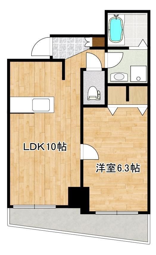 熊本市中央区坪井のマンションの間取り