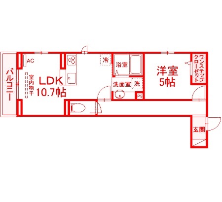 【横浜市青葉区市ケ尾町のアパートの間取り】