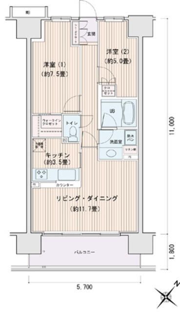 エスティメゾン豊洲レジデンスC棟の間取り