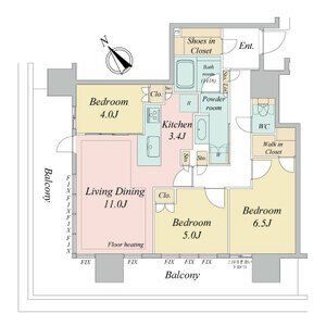 【名古屋市中村区名駅南のマンションの間取り】