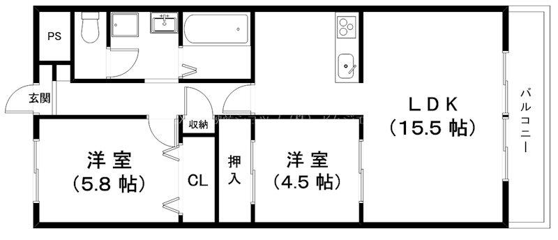 栗東市高野のマンションの間取り